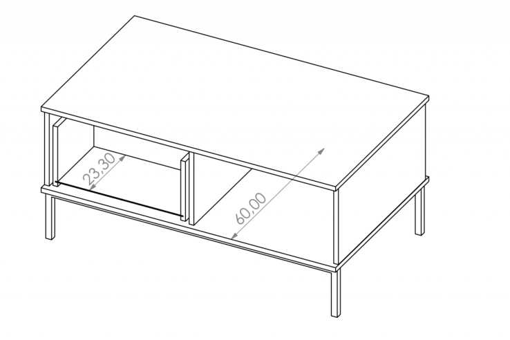 Couchtisch ERISTO mit Schublade - Hickory